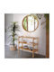 Wooden Console Table Teak/rattan L85xW35xH73cm