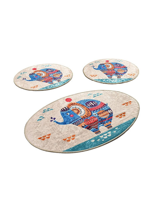 Неслизащо Сет Бански килими Овални ETNIC4407 Multicolor 3бр