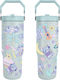 Pyramid International Handled Tumbler Thermos Plastic 887ml Multicolour with Straw and Handle