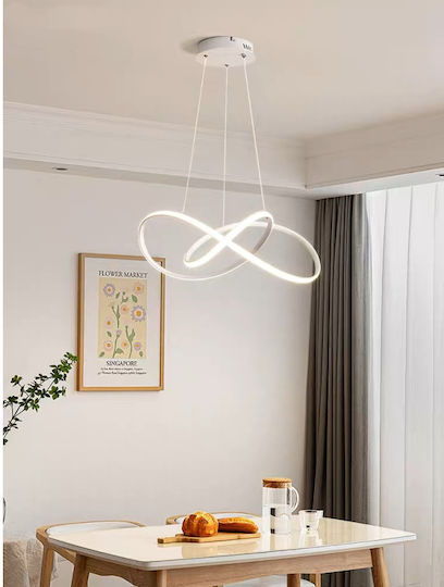 Lightplanet Lustră Alb LED cu Alb Natural Lumină cu cristale