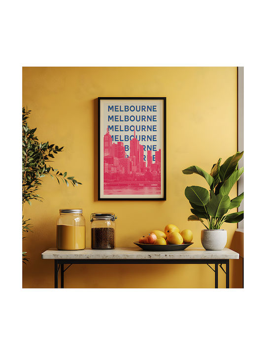 Poster Melbourne Pop Art Pst25511 30cm X 40cm Black Wooden Frame