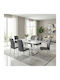 Alma Dining Room Artificial Leather Chair Grey 42x53x97cm
