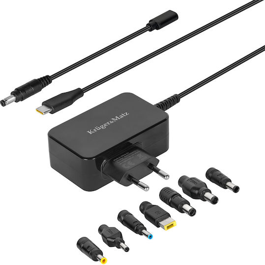 Kruger & Matz USB-C Universal Laptop Charger 65W 5V 3A for Universal / Dell / HP / Lenovo / Sony / Samsung with Detachable Power Cord