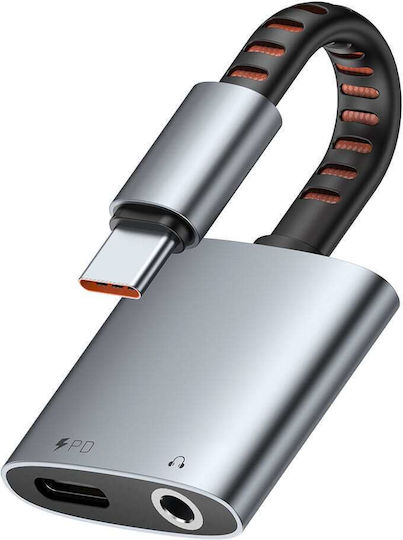 Mcdodo Audio Convertor USB-C masculin în 3.5mm / DC feminin Gri 1buc