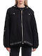 Women's Puffer Jacket for Winter with Hood Black
