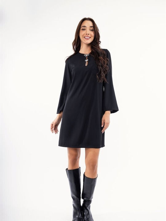 Open Mini Damenkleid für Hochzeit - Taufe Schwarz