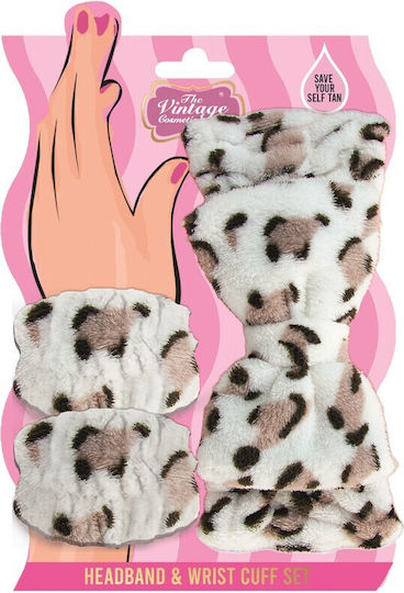 Leopard Σετ Μανσέτες Καρπού Μικροΐνες & Headband Vintage By Upper Canada