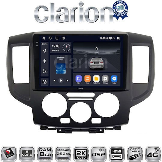Clarion Car Audio System for Nissan NV200 2009 (Bluetooth/USB/WiFi/GPS/Apple-Carplay/Android-Auto)