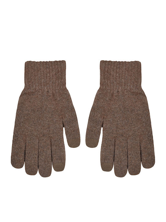 Men's Knitted Touch Gloves Brown