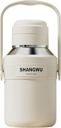 Portable Bottle-Thermos Bottle Thermos Stainless Steel / Plastic 1.2lt White