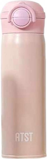 Sticlă termică portabilă Sticlă Termos Oțel inoxidabil / Plastic 500ml Pink cu Pai