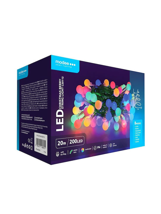 200 Lichterketten LED 20m. Mehrfarbige in Zeichenfolge 1Stück