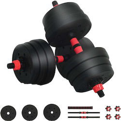 vidaXL Hantelset mit Stange Gesamtgewicht 20kg mit Ständer