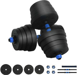 vidaXL Hantelset mit Stange Gesamtgewicht 30kg