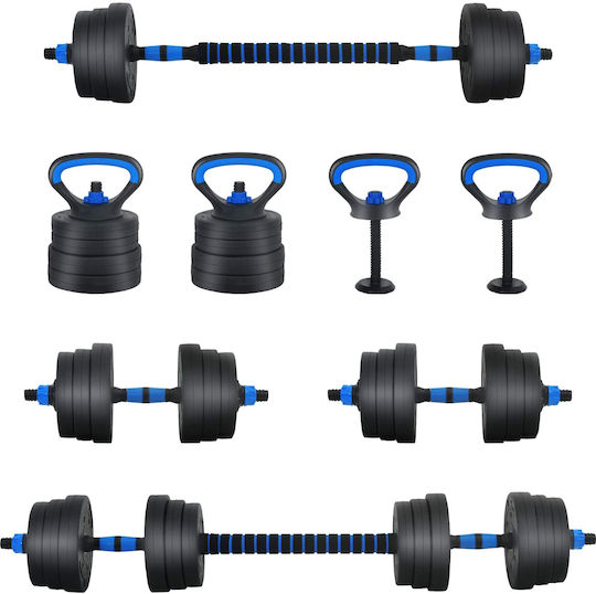 vidaXL Αλτήρες Σετ με Μπάρα Συνολικού Βάρους 21kg
