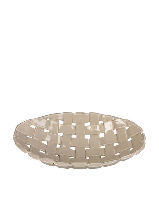 Selected by Pragmatic Ceramic Salad Bowl Beige 38x21x8.5cm