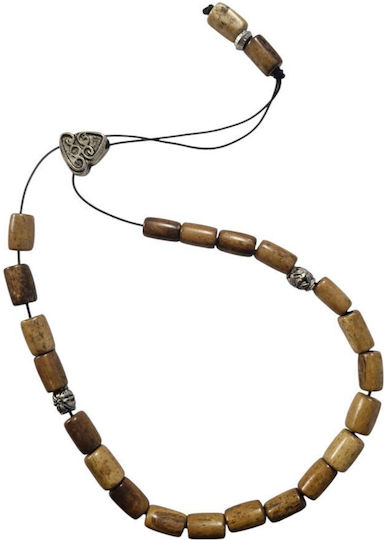 Camel Bone Worry Beads with 21 Beads Open Brown