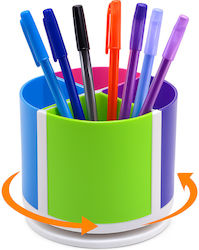 Suport Rotativ Pentru Creioane La 360 De Grade 4 Compartimente Detasabile Diametru 10 Cm Multicolor