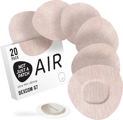 Not Just A Patch Air Plasture Rezistent La Apă Pentru Senzor Dexcom G7 20 Bucăți Bej