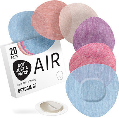 Not Just A Patch Air Plasture Rezistent La Apă Senzor Dexcom G7 20 Bucăți Culori Diverse