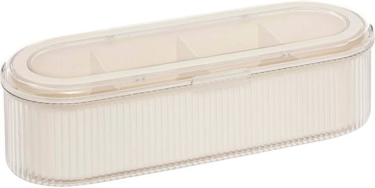 5Five Plastic Storage Box with Lid Beige 27.2x10.7x8.2cm 1pcs