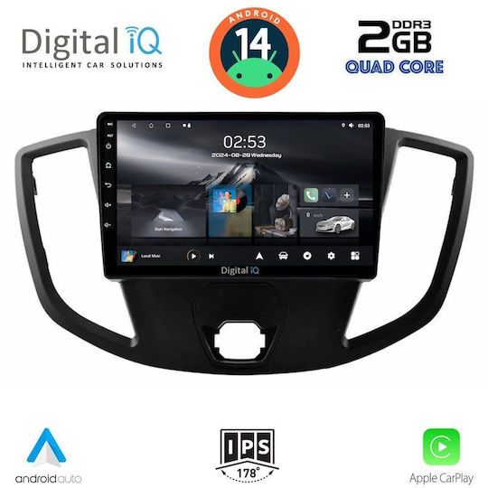Digital IQ Ηχοσύστημα Αυτοκινήτου για Ford Transit 2014-2020 (Bluetooth/USB/WiFi/GPS/Apple-Carplay/Android-Auto) με Οθόνη Αφής 9"