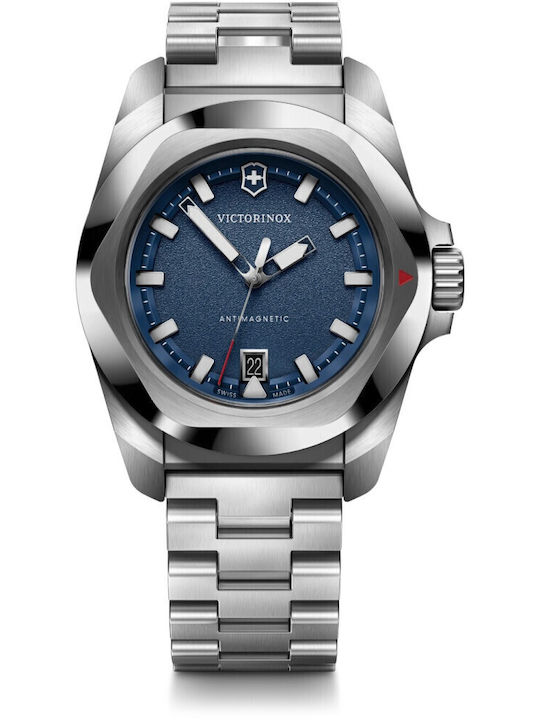 Victorinox I.n.o.x Ανδρικό Ρολόι 41mm Μπαταρίας με Ασημί Μεταλλικό Μπρασελέ