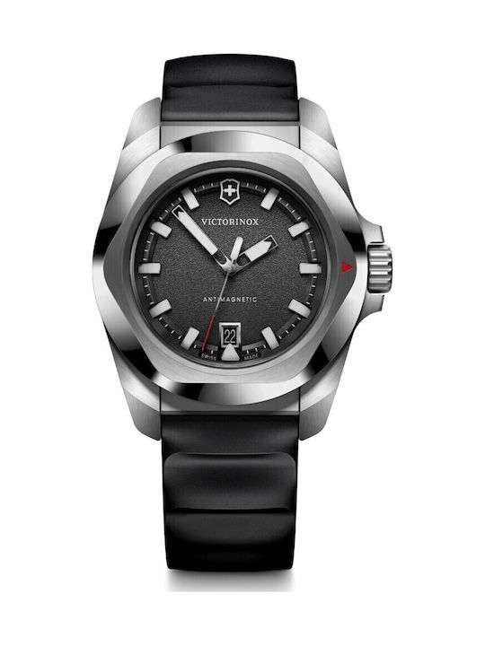 Victorinox I.n.o.x Ανδρικό Ρολόι 41mm Μπαταρίας με Ασημί Καουτσούκ Λουράκι
