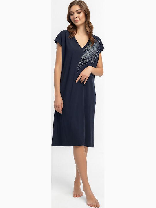 Pen-ky Summer Women's Nightgown Navy Blue