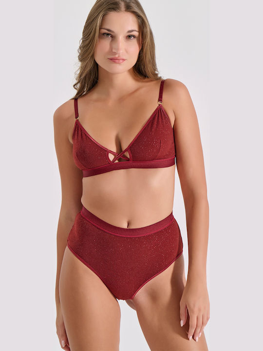 Milena by Paris Women's Bralette Bra Burgundy