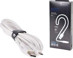 Royal Yourz 0451 Cablu De La USB Tip A M La Micro USB B M 2m Alb