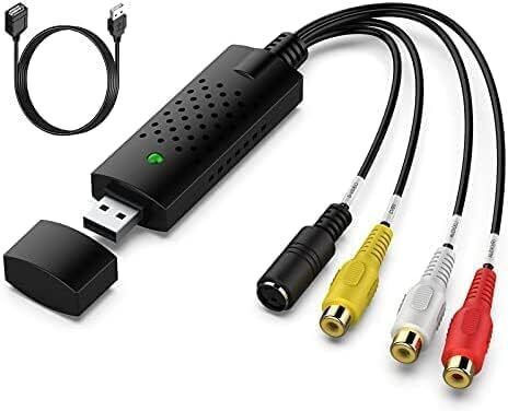 Convertor VHS la Digital USB – Placă de Captură Video Audio Windows 11 10 8 Ideal pentru Casete VHS Camere DVR