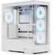 Aerocool P500A Геймърско Midi Tower Компютърна Кутия с ARGB Осветление Бяла