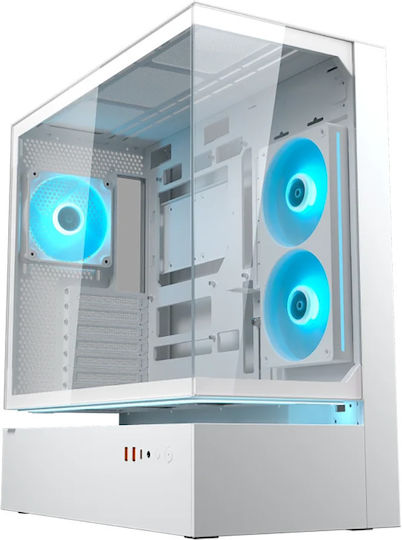 Cougar CFV235 Gaming Midi Tower Κουτί Υπολογιστή με Πλαϊνό Παράθυρο και RGB Φωτισμό Λευκό