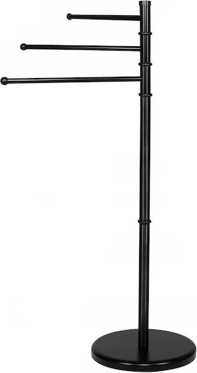 Floor Standing Bathroom Freestanding Towel Rack Black