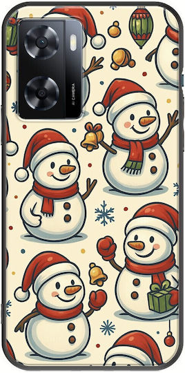 Festive Friends Snowman Oppo A57s Negru TPU Silicon