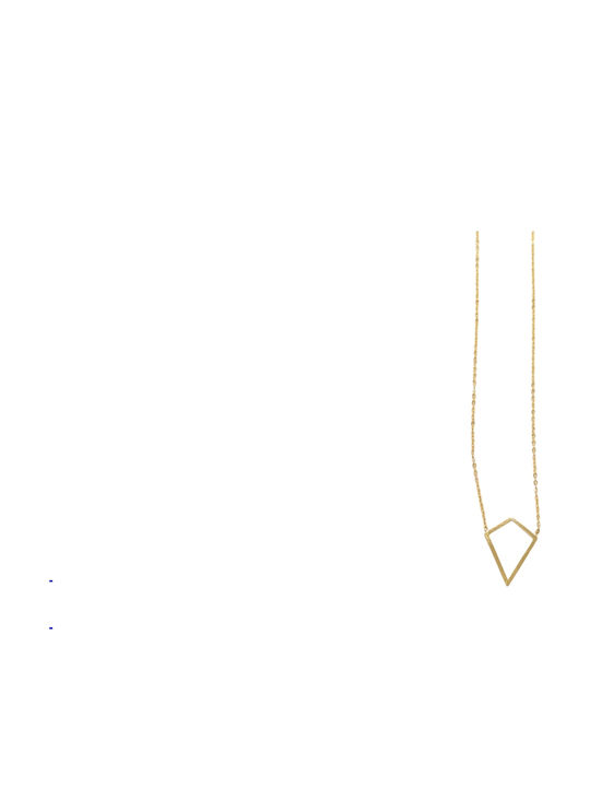 Colier De Femei Argint Placat Cu Aur Formă De Diamant Silver925
