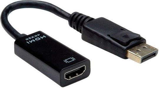 Roline Адаптер 12.99.3139 От DisplayPort Мъжки Към HDMI Женски 0.15m Черен