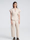 Women's Fabric Trousers Balloon Line Beige