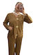 Women's Beige Set with Pants with Elastic