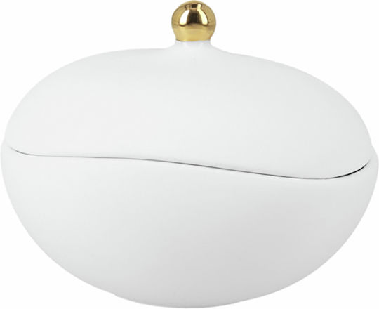 Raeder Raeder General Use Jar with Lid made of Porcelain Gold 10x10x8cm