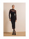 Alexia Midi Evening Dress Black