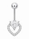 Nire Ohrring Bauchnabel aus Stahl Silber Transparent