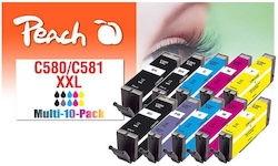 Peach PI100-437 Συμβατό Πακέτο Canon 580XXL/581XXL Πολλαπλό (Color)