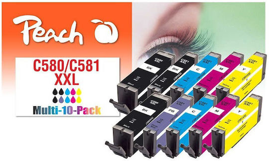 Peach Πακέτο Συμβατών Μελανιών Εκτυπωτή InkJet Canon 580XXL/581XXL 23ml Πολλαπλό (Color) 1τμχ