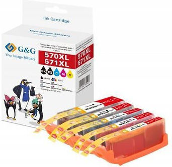 G&G Compatible Inkjet Printer Ink Package Canon PGI-570XL / CLI-571 500 Pages 11ml Multiple (Color) 1pcs