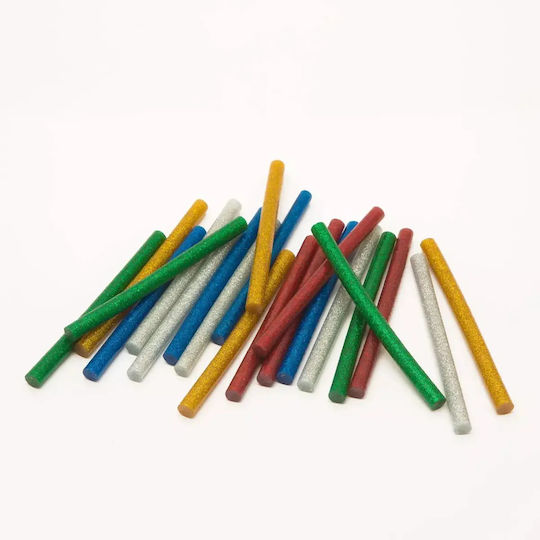 Set Colored Glitter Shiny Silicone Hot Glue Sticks 7mm X 10cm 20pcs Handy