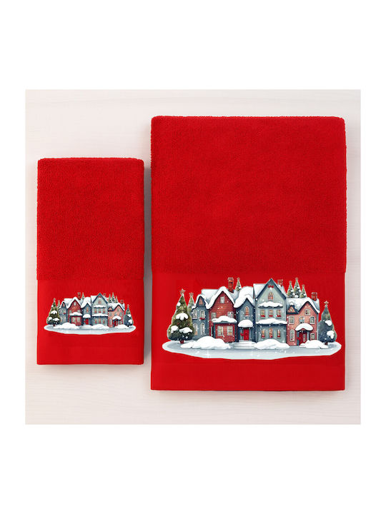 Astron Italy Christmas Houses Πετσέτες 2τμχ