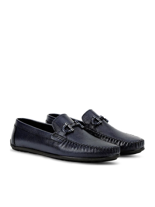 Leder Herren Mokassins in Blau Farbe