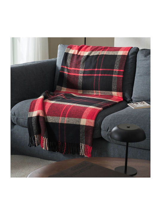 Gofis Home Fleece Blanket Sofa with Fringes 130x170cm